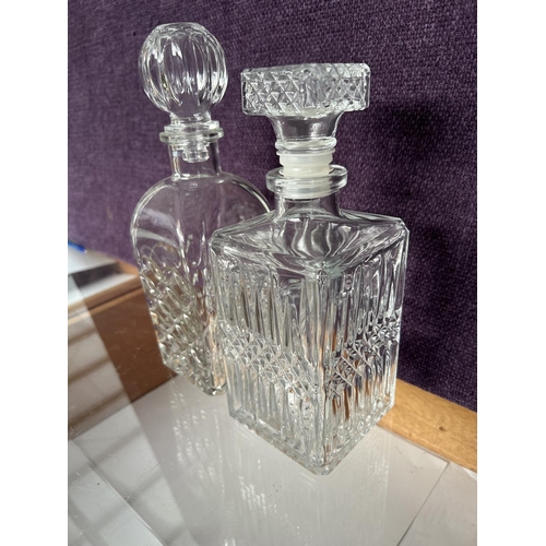 613 - x2 Beautiful Glass Decanters