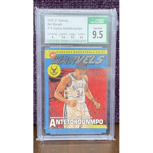 20F - Panini Donruss 2020-21 Net Marvels Giannis Antetokounmpo PSA 9 Mint