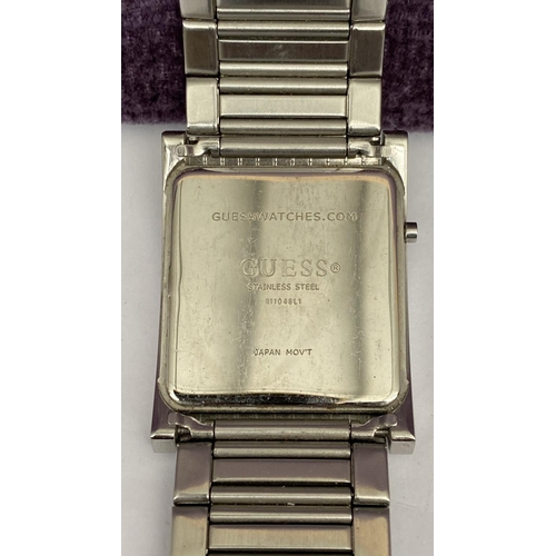 384 - Guess Silver tone Stainless Steel Ladies Watch with Swarovski