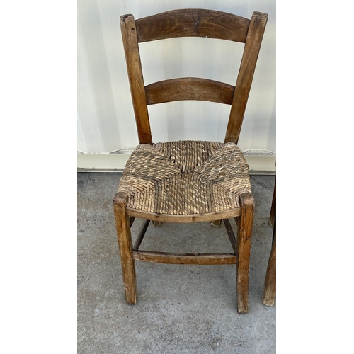 60B - x2 Old Traditional Cyprus Handmade Coffee Shop Chairs from 1950s