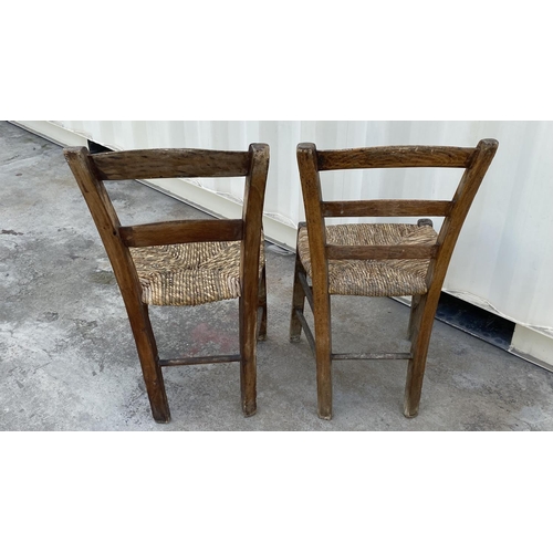 60B - x2 Old Traditional Cyprus Handmade Coffee Shop Chairs from 1950s