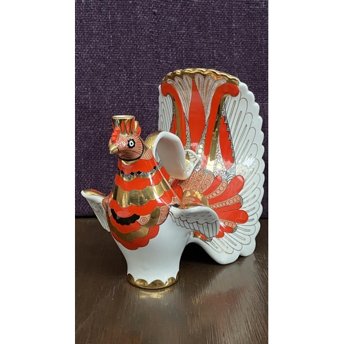 39 - Vintage Lomonosov Russian Porcelain Firebird Decanter