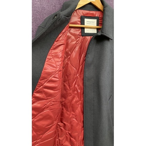 49 - Springfield Classic Winter Overcoat with Red Padded Lining Size XL