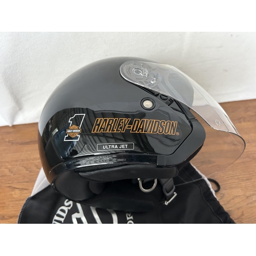 35 - Harley Davidson Motorbike Helmet Size S with Dust Bag