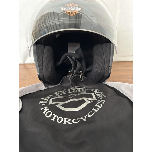 35 - Harley Davidson Motorbike Helmet Size S with Dust Bag