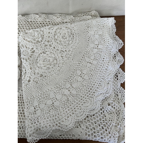 43 - Collection of Cyprus Traditional Crochets, Bedspread (260 x 140cm) and Table Cloths