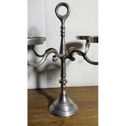 22A - Vintage Aluminium 4-Arm Candle Holder