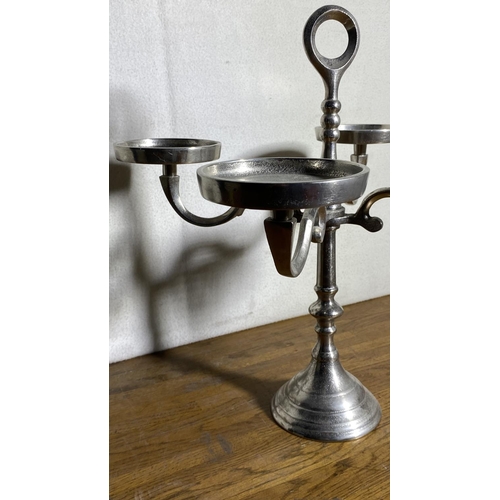 22A - Vintage Aluminium 4-Arm Candle Holder