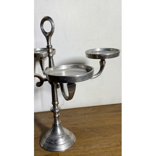 22A - Vintage Aluminium 4-Arm Candle Holder