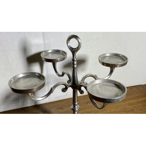 22A - Vintage Aluminium 4-Arm Candle Holder