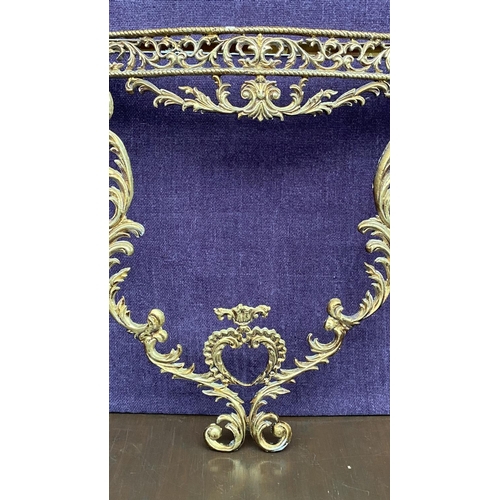 70 - Italian Rococo Style Demilune Wall Metal Console Frame Painted Gold (Missing Top - 70cm W x 67cm H.)