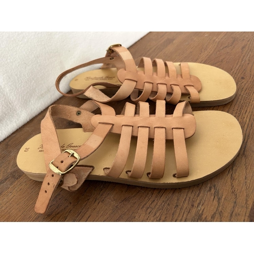 311 - Hand Made in Greece Real Leather Ancient Greek Sandals Size 39 (Unused)