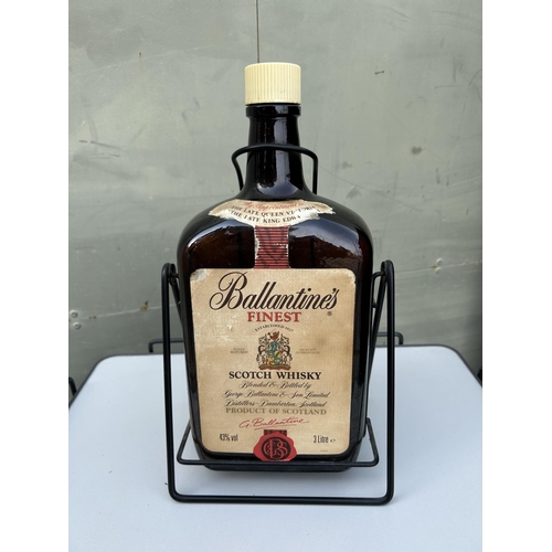 64 - Ballantine's Whisky 3L Empty Bottle on Swivel Stand