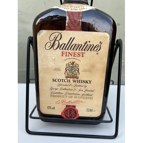 64 - Ballantine's Whisky 3L Empty Bottle on Swivel Stand