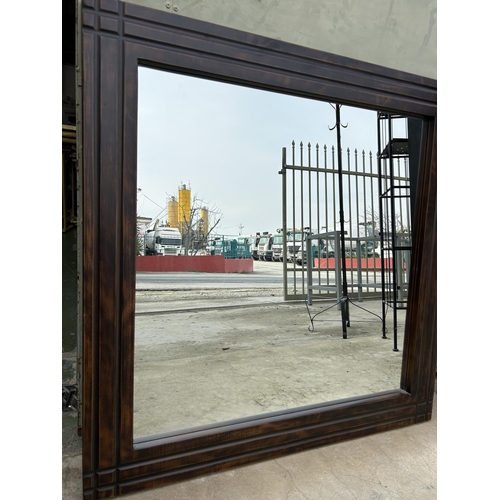 65 - Large Square Mirror with Wooden Frame (100 x 100cm)