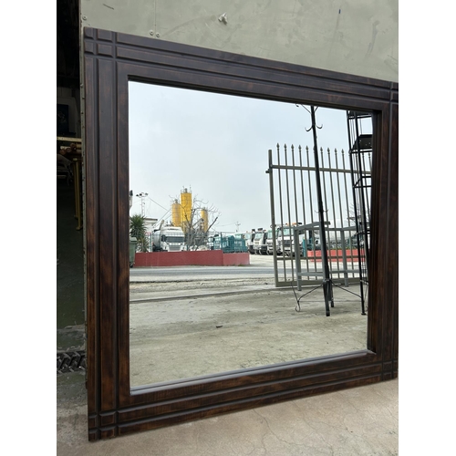 65 - Large Square Mirror with Wooden Frame (100 x 100cm)