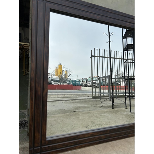 65 - Large Square Mirror with Wooden Frame (100 x 100cm)