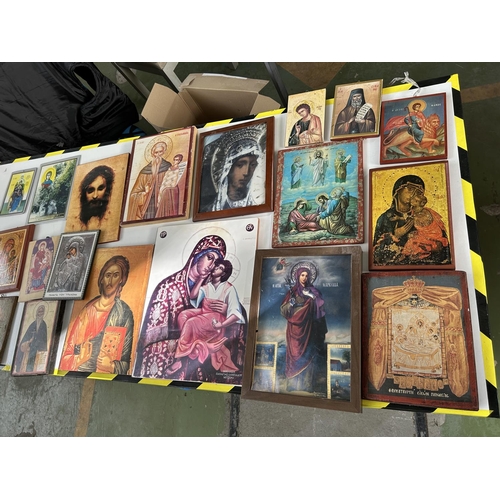 376 - Large Collection of Greek Religious Icons