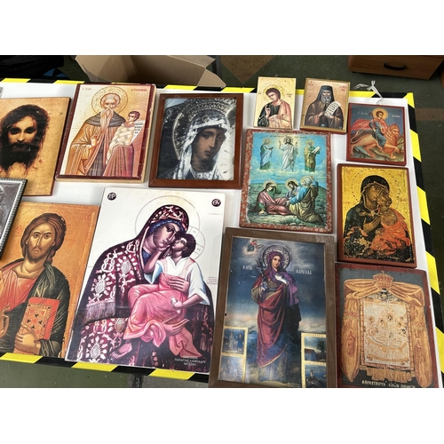 376 - Large Collection of Greek Religious Icons