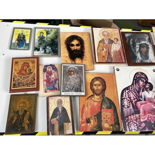 376 - Large Collection of Greek Religious Icons