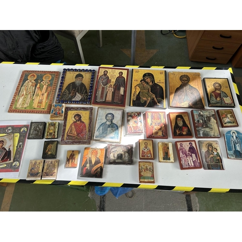 377 - Large Collection of Greek Religious Icons