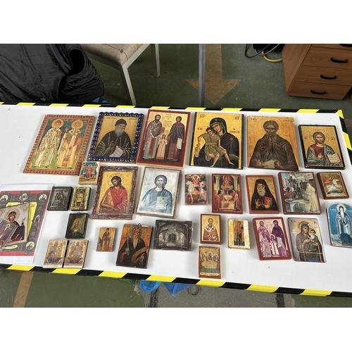 377 - Large Collection of Greek Religious Icons