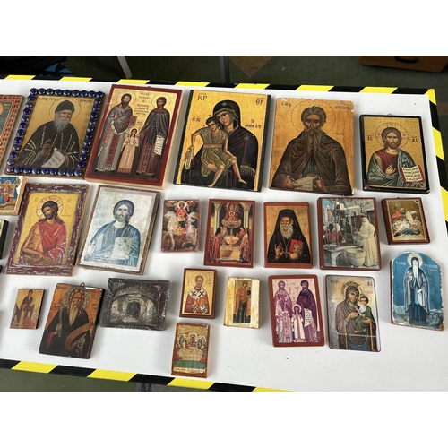 377 - Large Collection of Greek Religious Icons