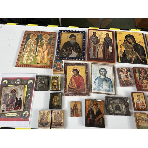 377 - Large Collection of Greek Religious Icons