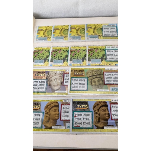 186 - Album with Collection of Vintage Cyprus Republic Instant Lottery Scratched Tickets