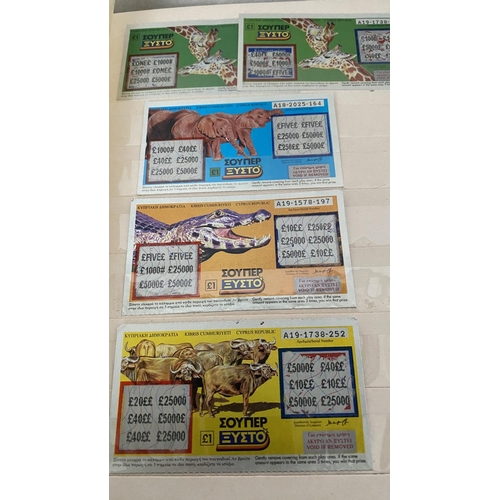 186 - Album with Collection of Vintage Cyprus Republic Instant Lottery Scratched Tickets