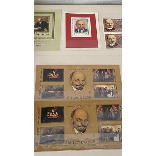 187 - Album of Vintage 1970's USSR Commemorative Stamps on Lenin's Life from 1870 to 1923, Complete Sheets