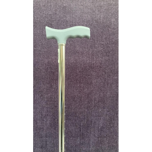 34 - Four Leg Quadripod Height Adjustable Walking Stick with Lightweight Aluminium Pipe