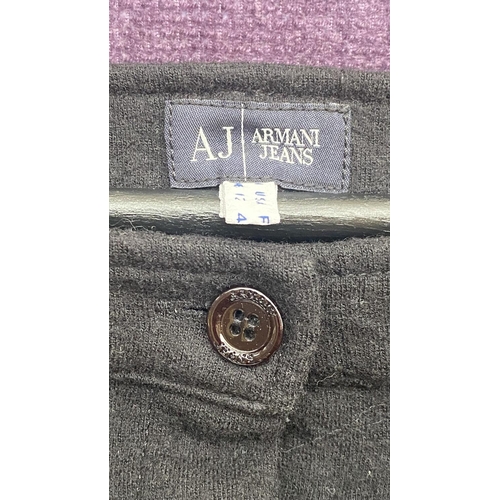 49 - Armani Black Button Front Long Winter Wool Skirt Size UK 16/US 12 (Unused)