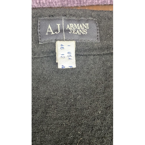 49 - Armani Black Button Front Long Winter Wool Skirt Size UK 16/US 12 (Unused)