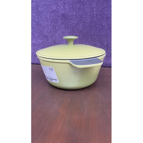 5 - Green Enamel Cast Iron Casserole from 'Ikea's' Senior Line (23cm Diameter)