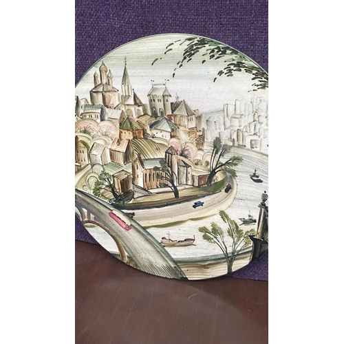 9 - x2 Large Beautiful Hand Painted Wall Art Plates (Diameter 30cm/each)