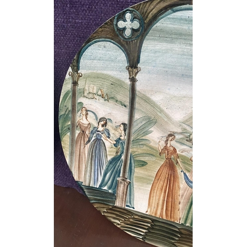 9 - x2 Large Beautiful Hand Painted Wall Art Plates (Diameter 30cm/each)