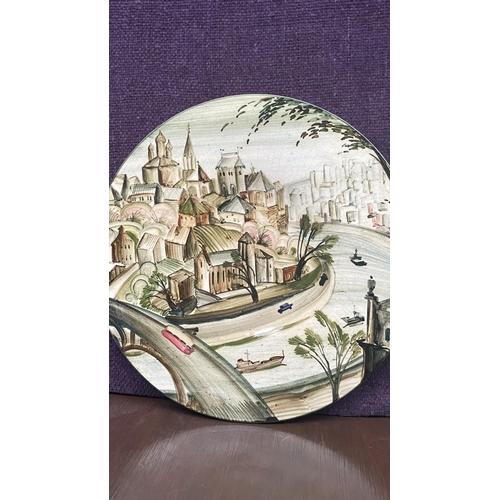 9 - x2 Large Beautiful Hand Painted Wall Art Plates (Diameter 30cm/each)