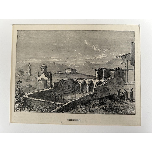 216 - Antique 1878 Cyprus Gravure of Trikomo Village