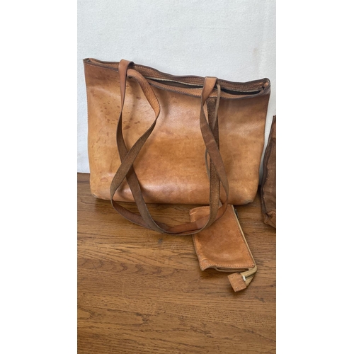 181 - x2 Vintage Leather Satchels