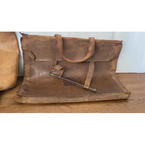 181 - x2 Vintage Leather Satchels