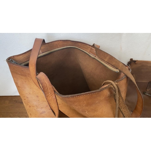 181 - x2 Vintage Leather Satchels