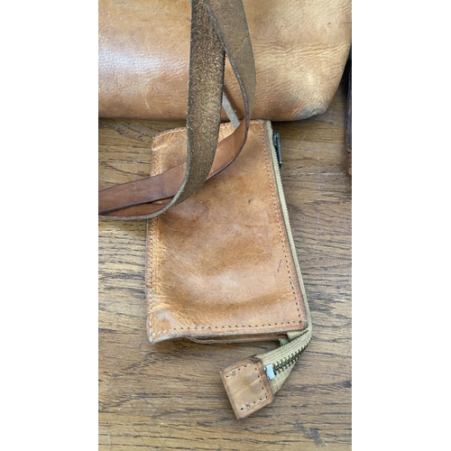 181 - x2 Vintage Leather Satchels