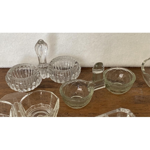 337 - Vintage Salt & Pepper Glass Cellars (x5) Plus x6 Sweet Dishes