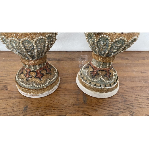 362 - x2 Vintage Terracotta Vases Made in Cyprus (x1 A/F)