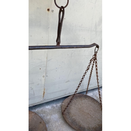 41 - Old Iron Mercantile Hand Balance Chain Scale