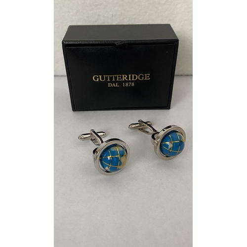 51 - Pair of Gutteridge Turquoise Globe Cufflinks (Unused)