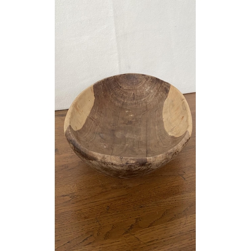 98 - Hand Carved Boat Shaped Wood Fruit Bowl and Other