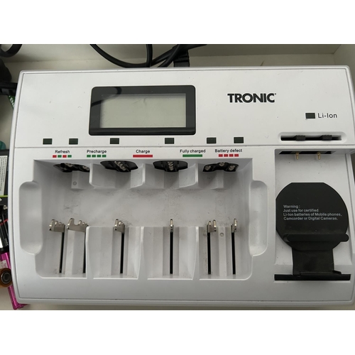 38 - Tronic Li-Ion Battery Charger with Qty of Rechargeable Batteries