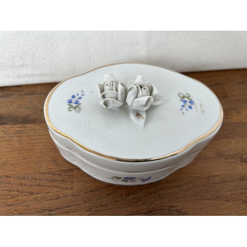 106 - Morning Glory - Vintage Hollohaza Hungary Jewellery Box /Bonbonier